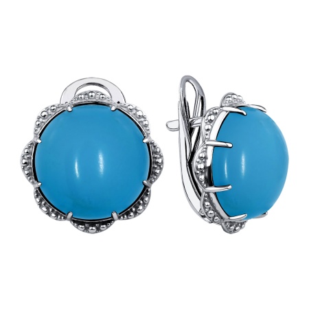 Серьги из серебра с бирюзой 2310Б25792 от KRASNOE, металл Серебро, вставка Бирюза i Серьги из серебра с бирюзой 2310Б25792 от KRASNOE, металл Серебро, вставка Бирюза i