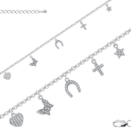 Купить браслет из серебра с фианитами