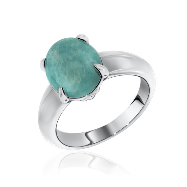 Купить кольцо из серебра с амазонитом в интернет-магазине KRASNOE