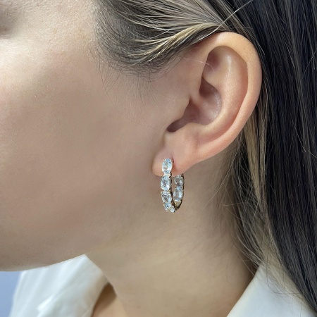 Серьги из серебра с топазами