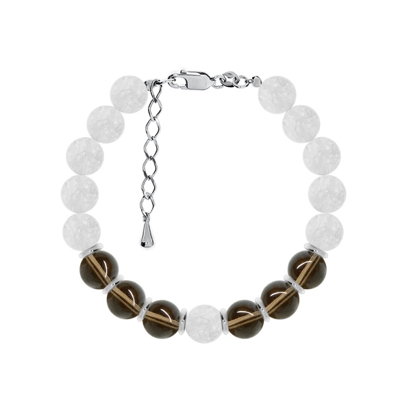 Купить браслет из серебра с топазами и кварцем