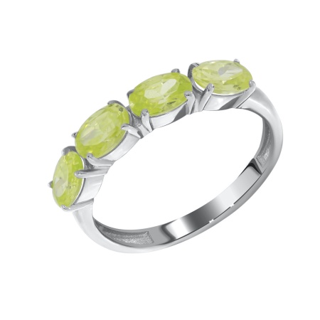 Купить кольцо из серебра с хризолитами в интернет-магазине KRASNOE