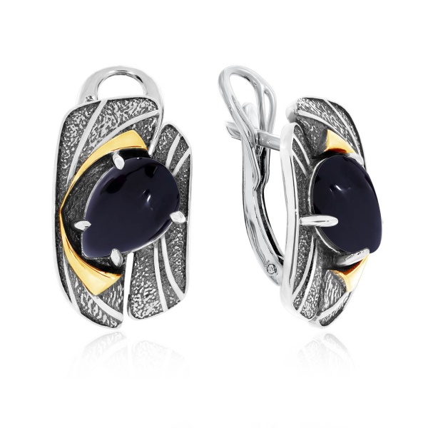 Серьги из серебра с агатами 2317392394-20 от KRASNOE, металл Серебро, вставка Агат