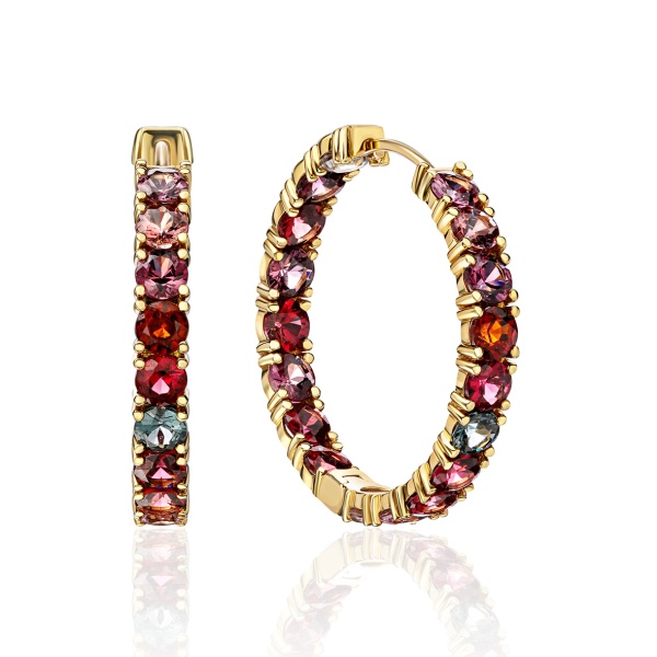 Серьги из золота со шпинелями noble inflorescence 2400214410-1 от KRASNOE, металл Золото, вставка Шпинель
