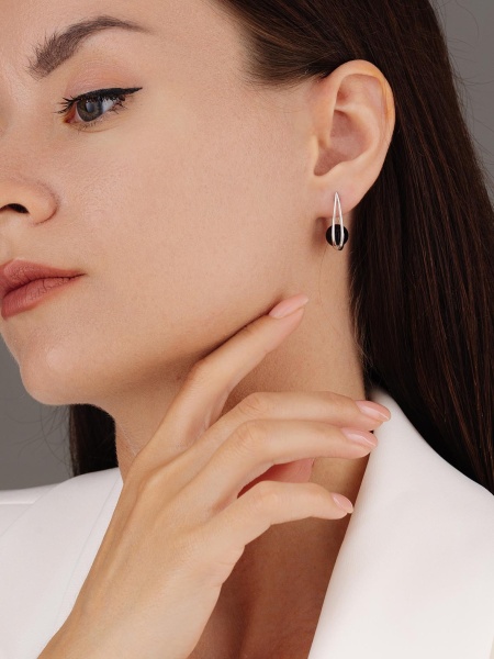 Серьги из серебра с агатами в ювелирном интернет-магазине