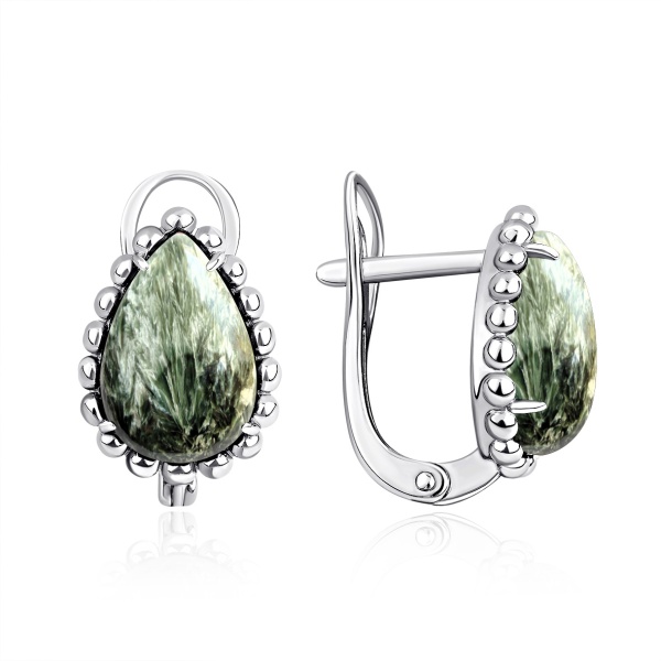Серьги из серебра с Серафинитом