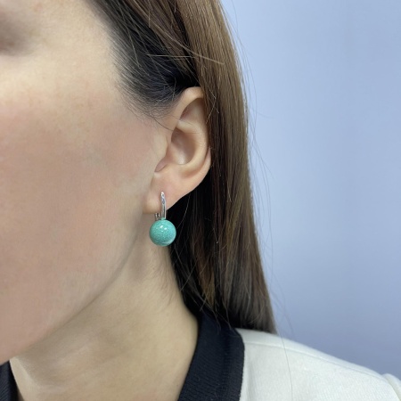 Серьги из серебра с бирюзой 2340311557-1 от KRASNOE, металл Серебро, вставка Бирюза