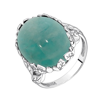 Кольцо из серебра с амазонитом со скидкой