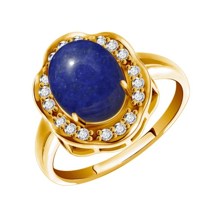 Кольцо из серебра с лазуритом со скидкой