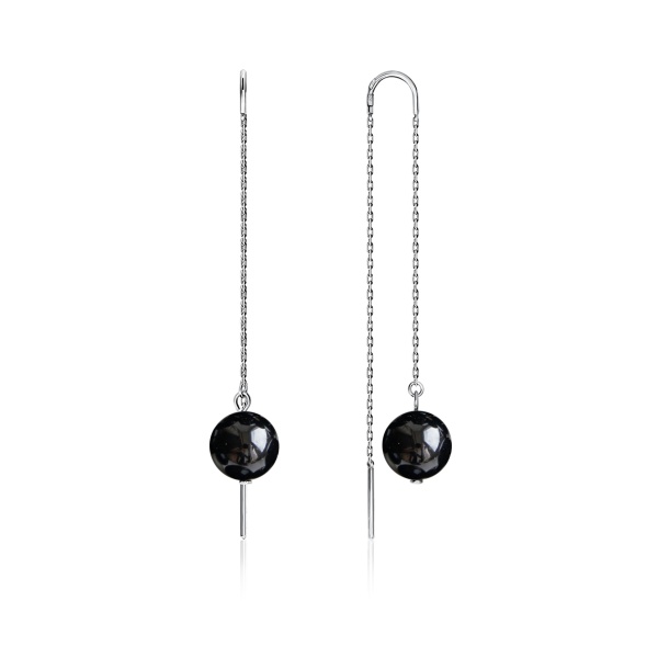 Серьги из серебра с агатами Серьги из серебра с агатами