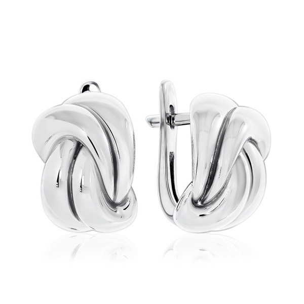 Серьги из серебра без вставок со скидкой