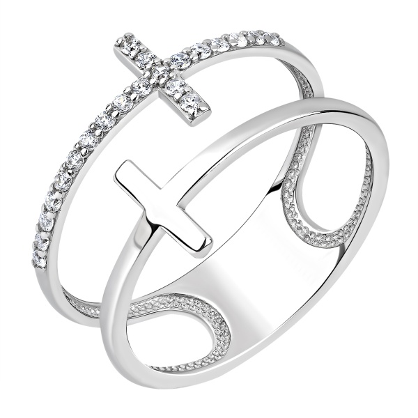 Купить кольцо из серебра с фианитами в интернет-магазине KRASNOE