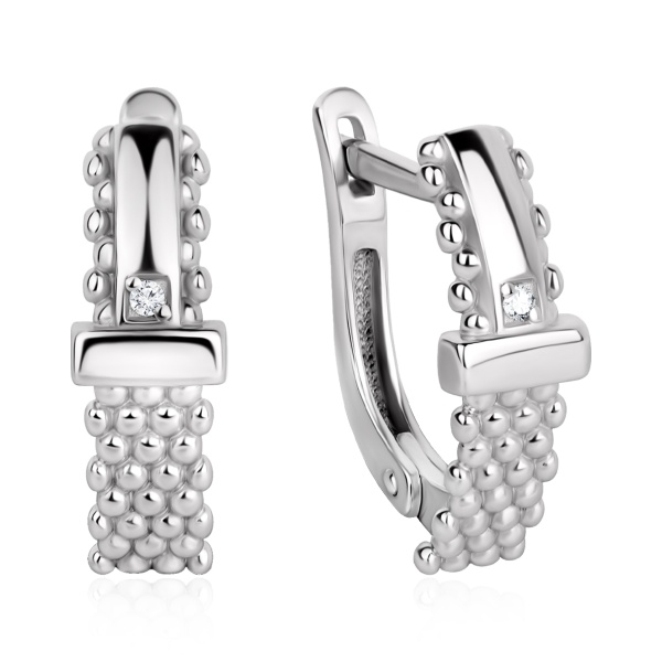 Серьги из серебра с фианитами 
