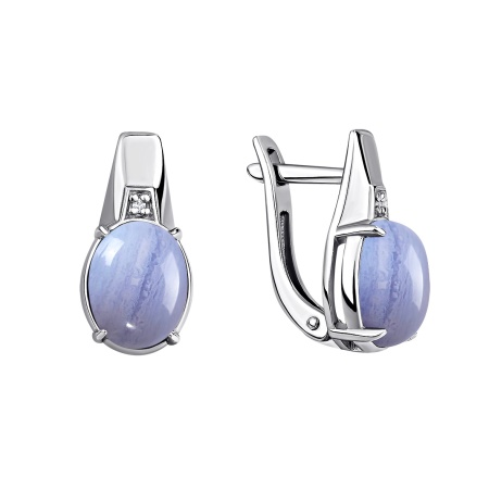 Серьги из серебра с агатами и фианитами 2340391973-84 от KRASNOE, металл Серебро, вставка Агат