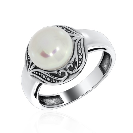 Купить кольцо из серебра с жемчугом в интернет-магазине KRASNOE
