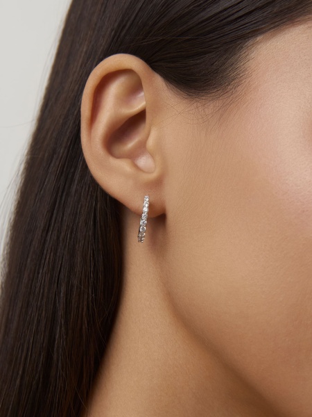 Серьги из серебра с фианитами