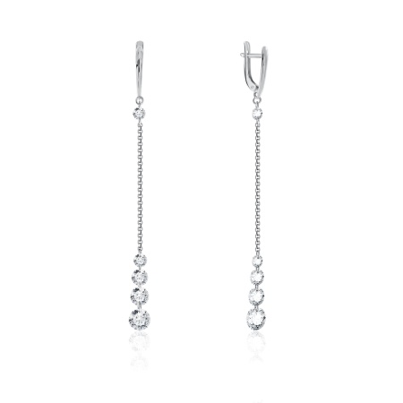Серьги из серебра с фианитом