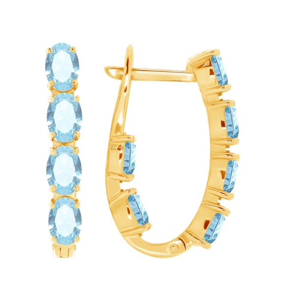 Серьги из серебра с топазами