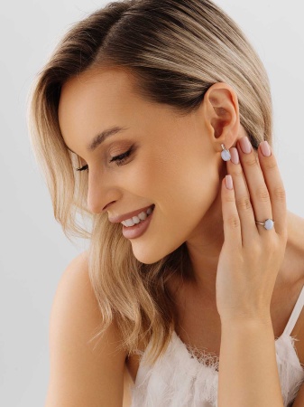 2340395771-9 Серьги (Ag 925) 2340395771-9 от KRASNOE, металл Серебро, вставка Агат