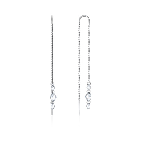 Серьги из серебра с фианитами 2340200758 от KRASNOE, металл Серебро, вставка Фианит