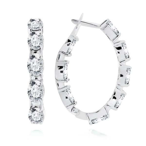 Серьги из серебра с фианитами