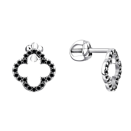 Пусеты из серебра с ситаллами со скидкой