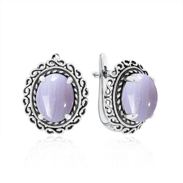 Серьги из серебра с агатами