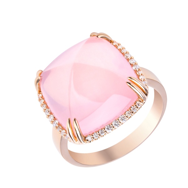 Кольцо из золота с кварцем и бриллиантами your desire Кольцо из золота с кварцем и бриллиантами your desire