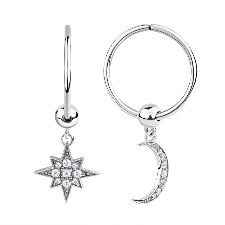 Серьги из серебра с фианитами