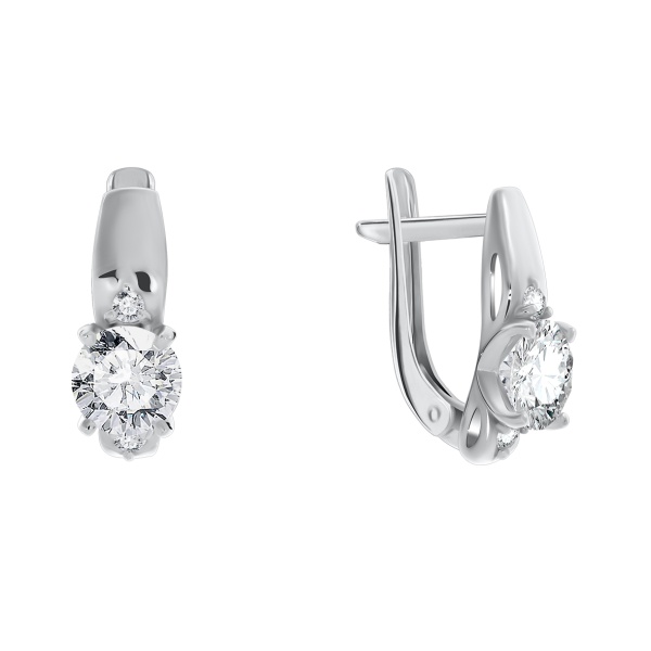 Серьги из серебра с фианитами