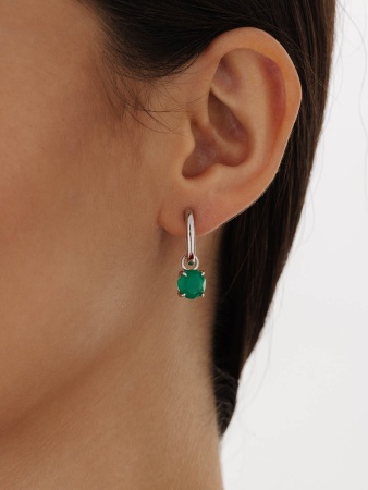 Серьги из серебра с агатом