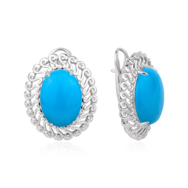 Серьги из серебра с бирюзой