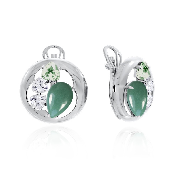 Серьги из серебра с авантюрином