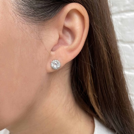 Пусеты из серебра с фианитами 2340201874л от KRASNOE, металл Серебро, вставка Фианит