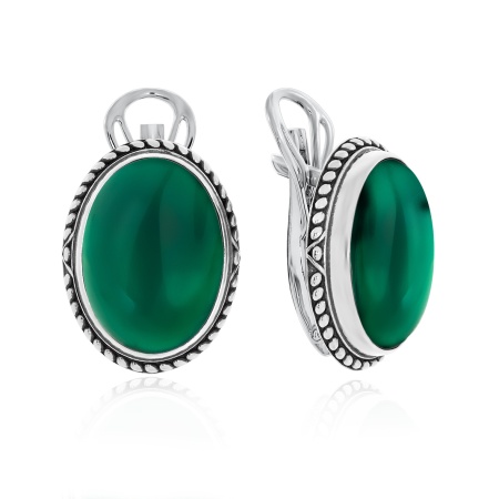 Серьги из серебра с агатом