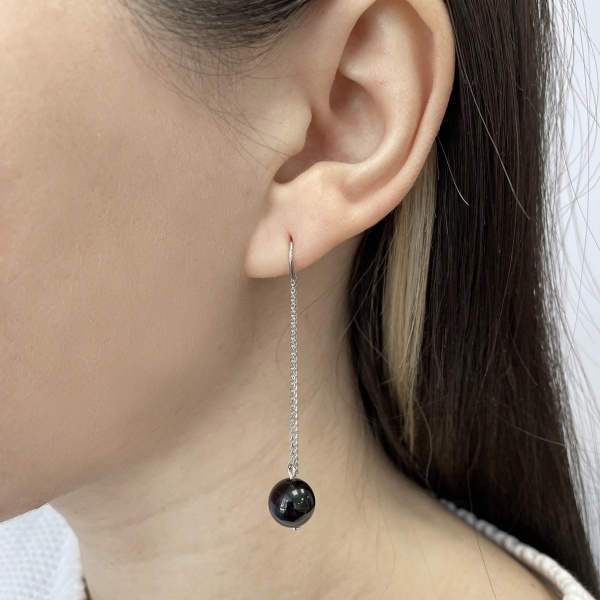 Серьги из серебра с агатами