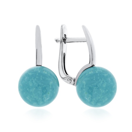 Серьги из серебра с бирюзой 2340311557-1 от KRASNOE, металл Серебро, вставка Бирюза