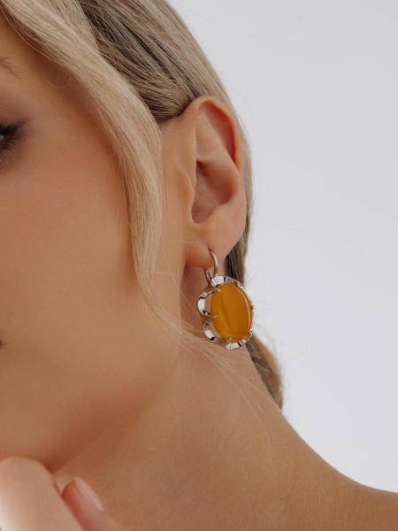 Серьги из серебра с агатами