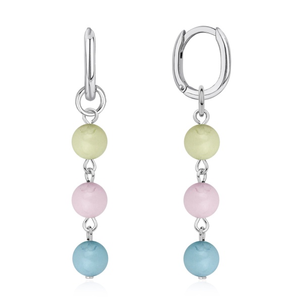 Серьги из серебра с агатом в ювелирном интернет-магазине