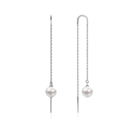 Серьги из серебра с имитацией жемчуга