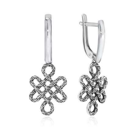 Серьги из серебра без вставок со скидкой