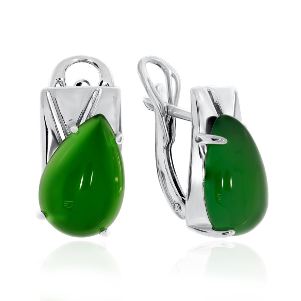 Серьги из серебра с агатом