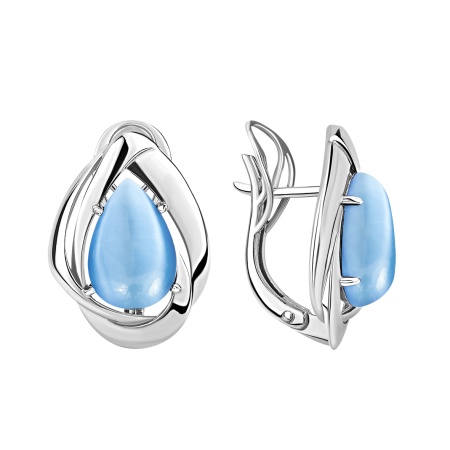 Серьги из серебра с кошачим глазом 2340265151-70 от KRASNOE, металл Серебро, вставка Кошачий глаз