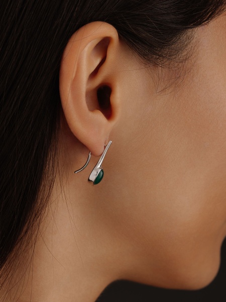 Серьги из серебра с агатами в ювелирном интернет-магазине