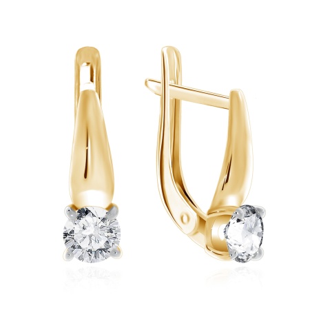 Серьги из серебра с фианитами