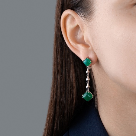 Серьги из серебра с агатами 2340391201-60 от KRASNOE, металл Серебро, вставка Агат