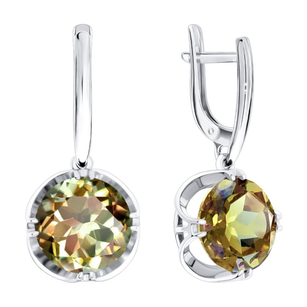 Серьги из серебра с фианитом