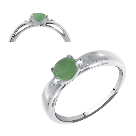 Купить кольцо из серебра с бериллом и фианитами в интернет-магазине KRASNOE