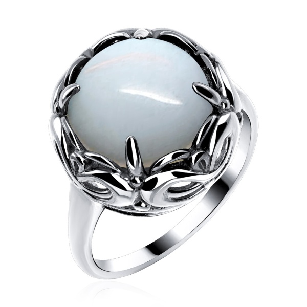 Купить кольцо из серебра с лунным камнем в интернет-магазине KRASNOE