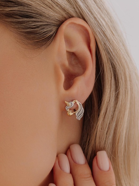 Серьги из серебра без вставок 2350405205 от KRASNOE, металл Серебро, вставка Без вставок